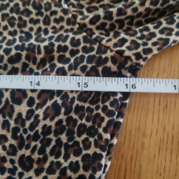 Vintage Mob Wife 90's Y2K Square Neckline 3/4 inch sleeves Leopard Print Sz S - Picture 5 of 9